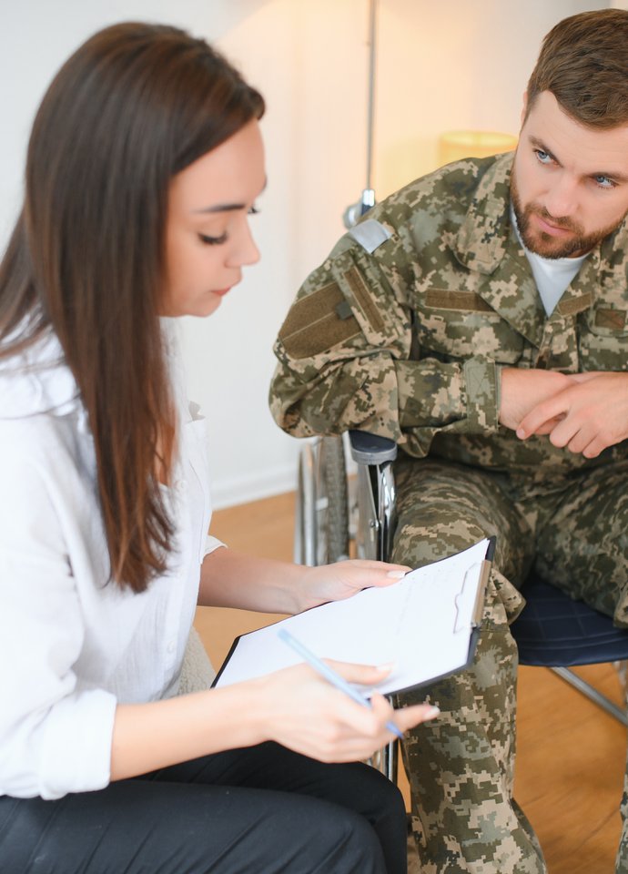 Meeting with soldier